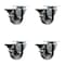 Service Caster 3'' Semi Steel Wheel Swivel Top Plate Caster Set with Posi Brake, 4PK SCC-20S314-SSS-PLB-4 - alternate 1